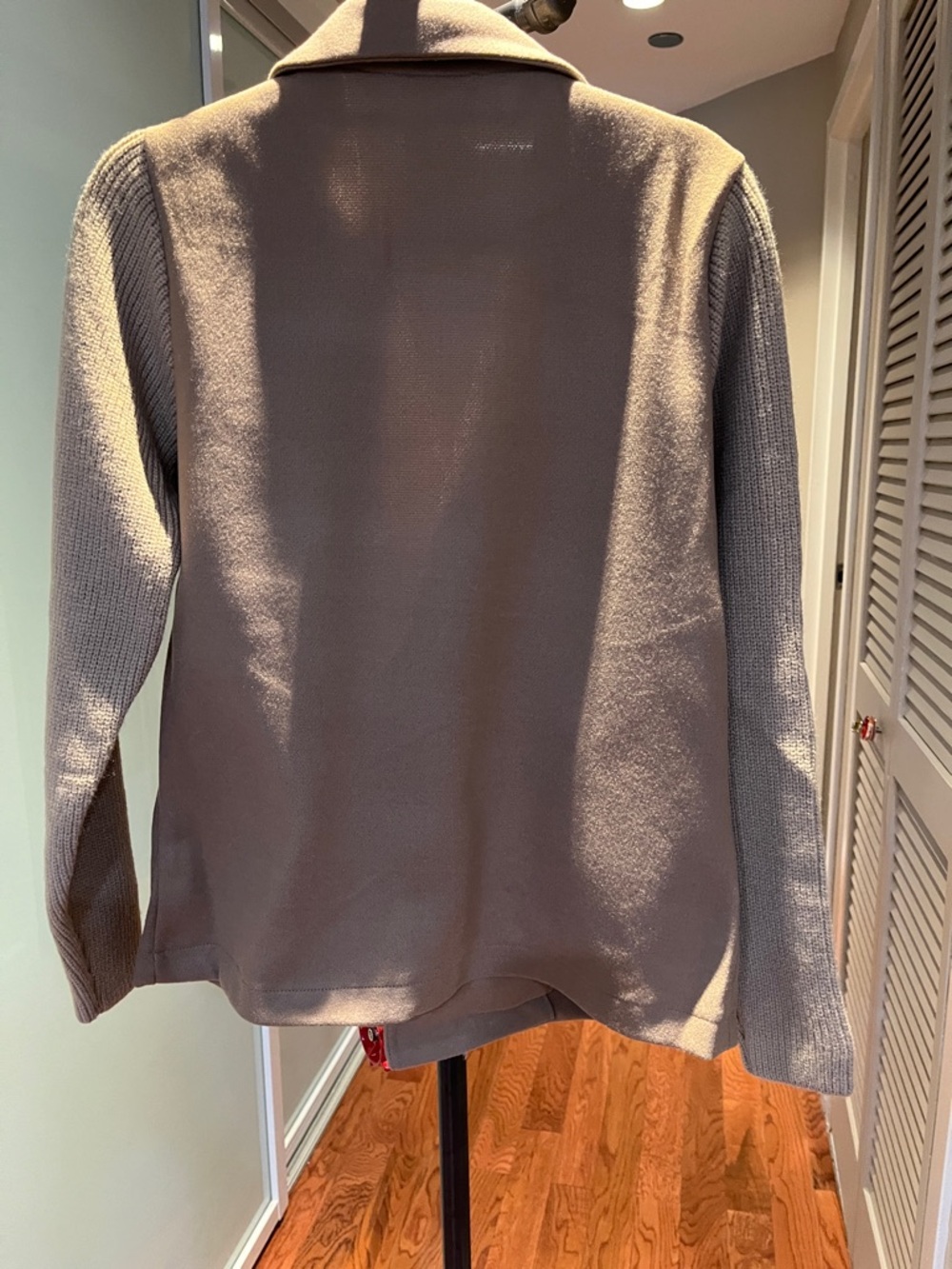 Tan Double-Breasted Knit Blazer - Picture 3 of 4
